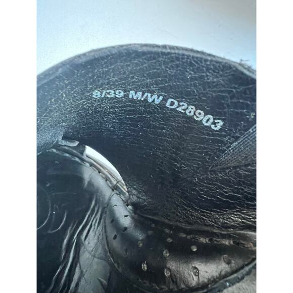 Born Black Leather Criss Cross Wide Straps Platform Wedge Slip On Sandals Size 8 - Picture 10 of 12